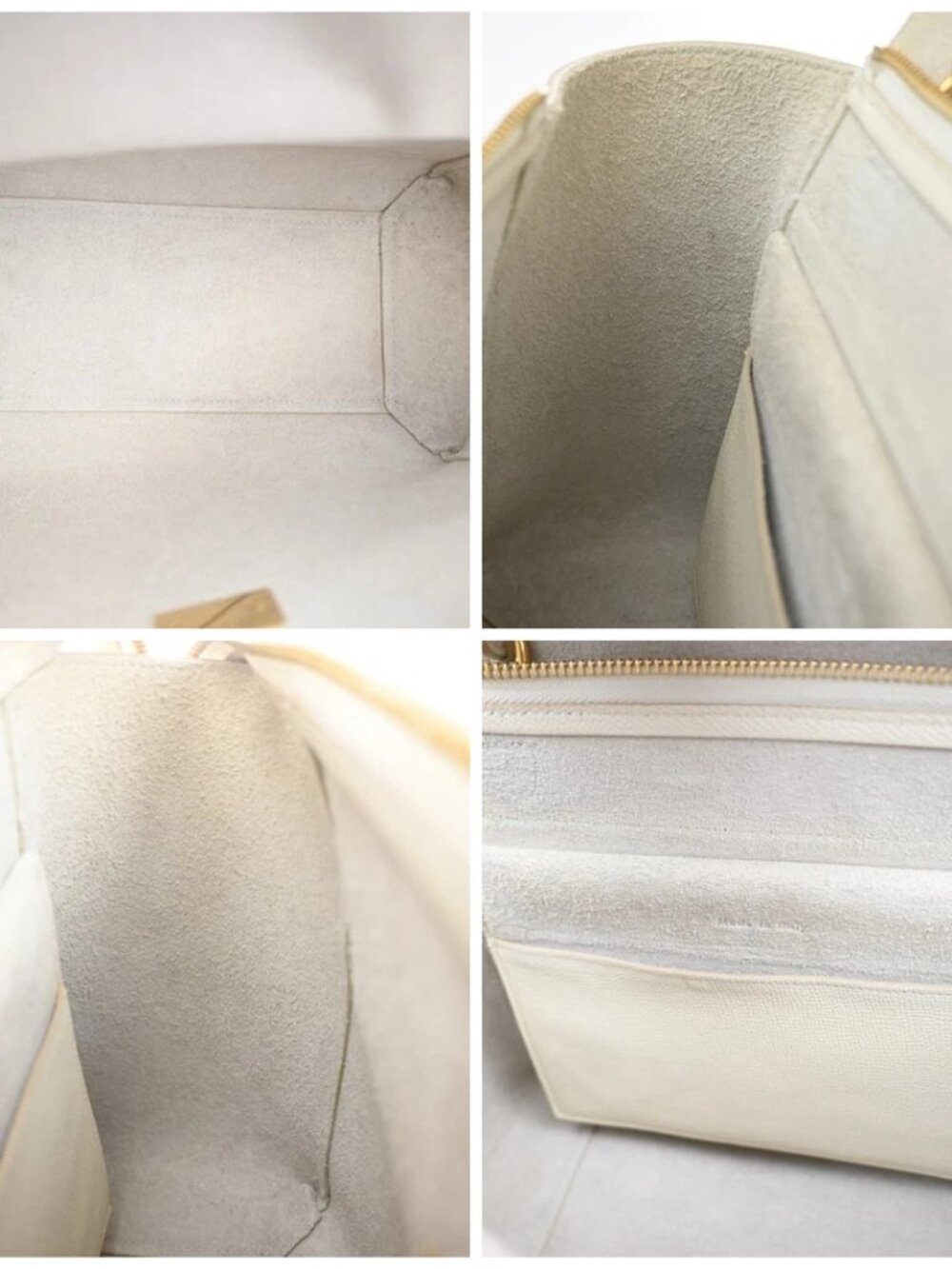 CELINE Logo Belt 2way Shoulder Hand Bag Leather White GHW Italy 29RL885 - Picture 16 of 16
